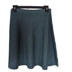 Women's Tahari A-line wool blend midi sweater skirt, teal, size S